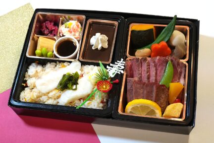 【冬限定！】厳選オーガニックビーフステーキと厚切り牛タン鯛めし御膳～うれしいデザート入り～